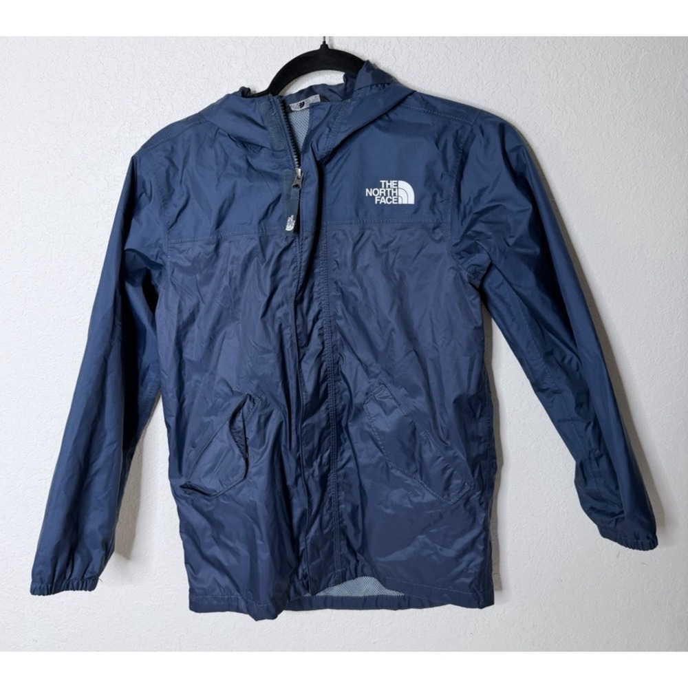 THE NORTH FACE Dry Vent Hooded Windbreaker Jacket Youth M 10/12 Blue Mesh